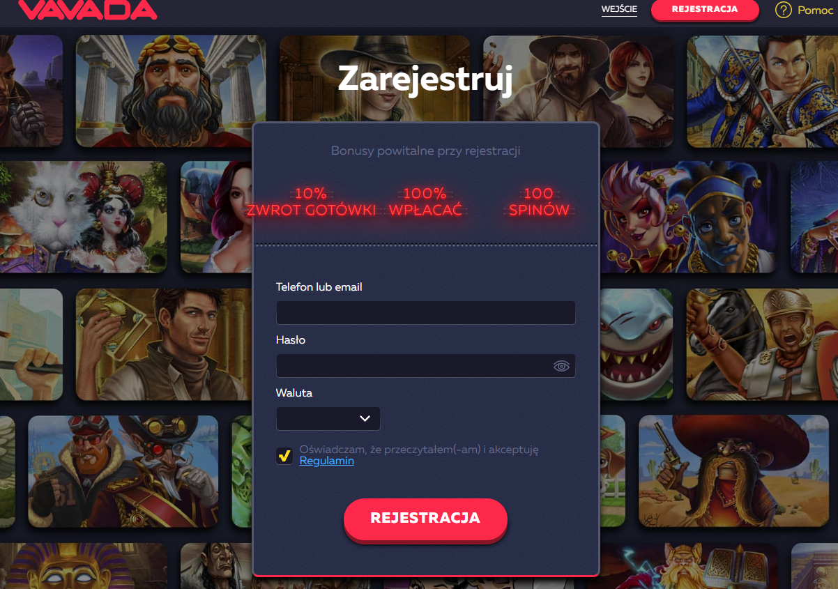 Rejestracja nowego konta